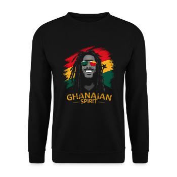 Ghanaian Spirit Rastamann Reggae Dreadlocks Ghana - Unisex Sweatshirt - black - Front - Alina (178cm) & Michal (187cm)