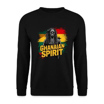 Ghanaian Spirit Rastamann Reggae Dreadlocks Ghana - Unisex Sweatshirt - black - Front - Alina (178cm) & Michal (187cm)