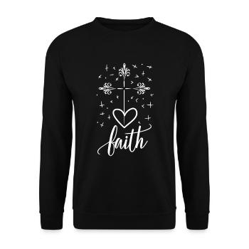 Foi Cœur Chrétiens Croix Christ Don Religion - Sweat-shirt Unisexe - noir - Devant - Alina (178cm) & Michal (187cm)