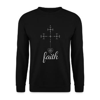 Foi Croix Chrétiens Coeur Religion Cadeau Chrétien - Sweat-shirt Unisexe - noir - Devant - Alina (178cm) & Michal (187cm)