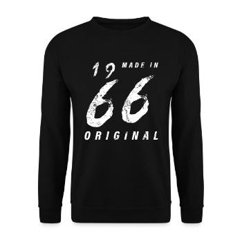 Made In 1966 Original Geburtstag Grunge Distressed - Unisex Pullover - Schwarz - Vorne - Alina (178cm) & Michal (187cm)