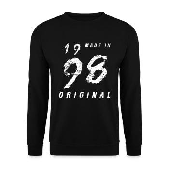 Made In 1998 Original Birthday Grunge Distressed - Unisex Sweatshirt - black - Front - Alina (178cm) & Michal (187cm)
