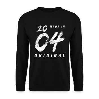 Made In 2004 Original Birthday Grunge Distressed - Unisex Sweatshirt - black - Front - Alina (178cm) & Michal (187cm)