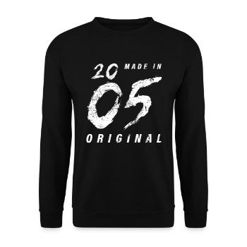Made In 2005 Original Geburtstag Grunge Distressed - Unisex Pullover - Schwarz - Vorne - Alina (178cm) & Michal (187cm)