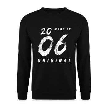 Made In 2006 Original Geburtstag Grunge Distressed - Unisex Pullover - Schwarz - Vorne - Alina (178cm) & Michal (187cm)