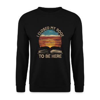 J’ai fermé mon livre pour être ici Lecture rétro vintage - Sweat-shirt Unisexe - noir - Devant - Alina (178cm) & Michal (187cm)
