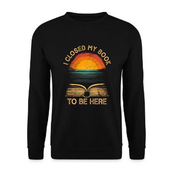 J’ai fermé mon livre pour être ici Retro Reading Vintage - Sweat-shirt Unisexe - noir - Devant - Alina (178cm) & Michal (187cm)