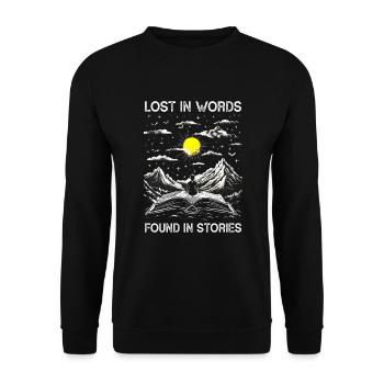 Dire que la lecture rat de bibliothèque est un cadeau d’amoureux des livres - Sweat-shirt Unisexe - noir - Devant - Alina (178cm) & Michal (187cm)