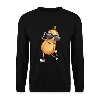 Butternut Pumpkin Dancing Vegan Vegetables - Unisex Sweatshirt - black - Front - Alina (178cm) & Michal (187cm)