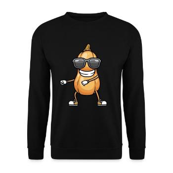Butternut Pumpkin Dancing Vegan Vegetables - Unisex Sweatshirt - black - Front - Alina (178cm) & Michal (187cm)