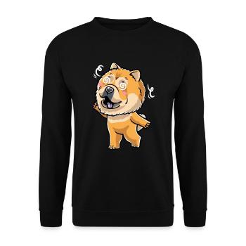 Chow-chow-hund-emoticon - Unisex Pullover - Schwarz - Vorne - Alina (178cm) & Michal (187cm)