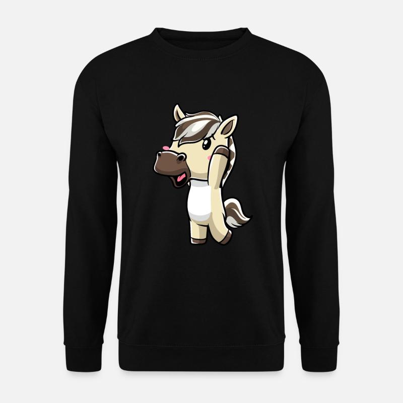 Fjordpferd Kawaii Emoticon - Unisex Pullover - Schwarz
