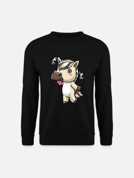 Émoticône Kawaii Cheval du Fjord - Sweat-shirt Unisexe - noir