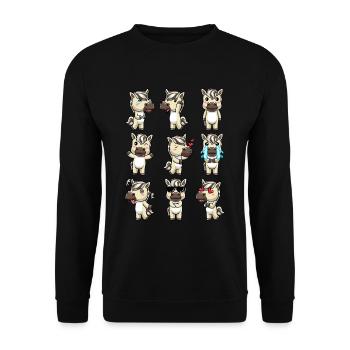 Cheval du fjord Kawaii - Sweat-shirt Unisexe - noir - Devant - Alina (178cm) & Michal (187cm)