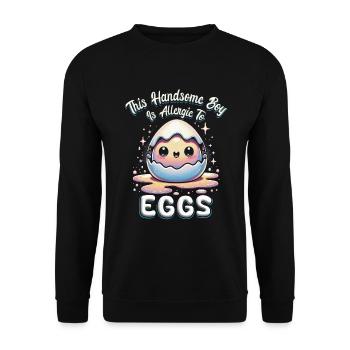 Allergie aux œufs Allergie aux œufs - Sweat-shirt Unisexe - noir - Devant - Alina (178cm) & Michal (187cm)