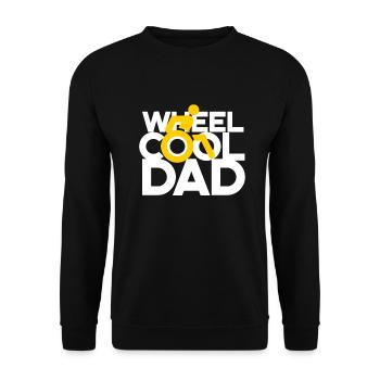Rollstuhlfahrer Rollifahrer Wheel Cool Dad - Unisex Pullover - Schwarz - Vorne - Alina (178cm) & Michal (187cm)