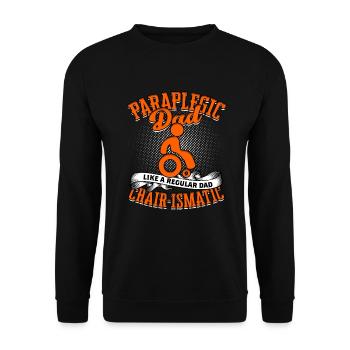 Rollstuhlfahrer Vater Rollifahrer - Unisex Pullover - Schwarz - Vorne - Alina (178cm) & Michal (187cm)