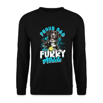 Flyball fier papa d’un athlète à fourrure - Sweat-shirt Unisexe - noir - Devant - Alina (178cm) & Michal (187cm)