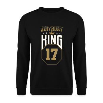 Birthday King 17 Jahre 17. Geburtstag Geschenk - Unisex Pullover - Schwarz - Vorne - Alina (178cm) & Michal (187cm)