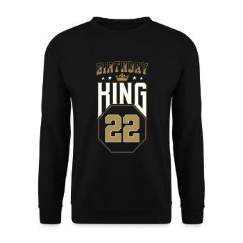 Birthday King 22 Jahre 22. Geburtstag Geschenk - Unisex Pullover - Schwarz - Vorne - Alina (178cm) & Michal (187cm)