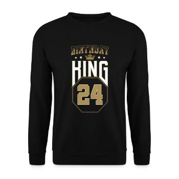 Birthday King 24 Years 24th Birthday Gift - Unisex Sweatshirt - black - Front - Alina (178cm) & Michal (187cm)