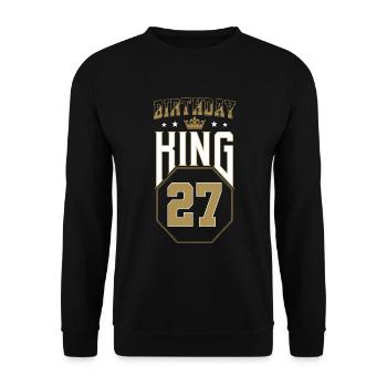 Anniversaire Roi 27 ans 27e anniversaire Cadeau - Sweat-shirt Unisexe - noir - Devant - Alina (178cm) & Michal (187cm)