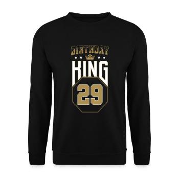 Birthday King 29 Jahre 29. Geburtstag Geschenk - Unisex Pullover - Schwarz - Vorne - Alina (178cm) & Michal (187cm)