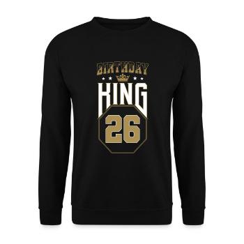 Anniversaire Roi 26 ans 26e anniversaire Cadeau - Sweat-shirt Unisexe - noir - Devant - Alina (178cm) & Michal (187cm)