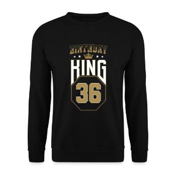 Birthday King 36 Jahre 36. Geburtstag Geschenk - Unisex Pullover - Schwarz - Vorne - Alina (178cm) & Michal (187cm)