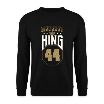 Birthday King 44 Jahre 44. Geburtstag Geschenk - Unisex Pullover - Schwarz - Vorne - Alina (178cm) & Michal (187cm)