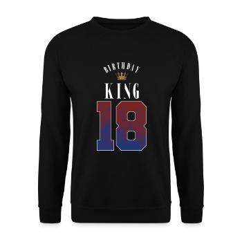 Birthday King 18 Jahre 18. Geburtstag Geschenk - Unisex Pullover - Schwarz - Vorne - Alina (178cm) & Michal (187cm)