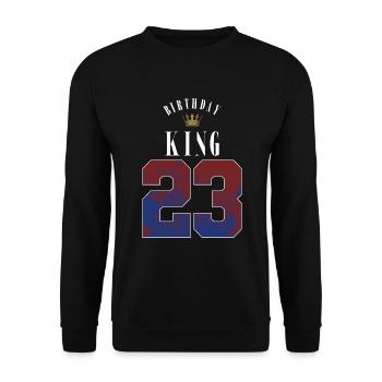 Birthday King 23 Years 23rd Birthday Gift - Unisex Sweatshirt - black - Front - Alina (178cm) & Michal (187cm)