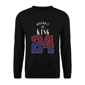 Birthday King 24 Years 24th Birthday Gift - Unisex Sweatshirt - black - Front - Alina (178cm) & Michal (187cm)