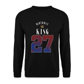 Anniversaire Roi 27 ans 27e anniversaire Cadeau - Sweat-shirt Unisexe - noir - Devant - Alina (178cm) & Michal (187cm)
