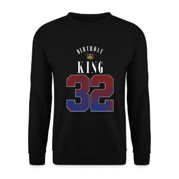 Birthday King 32 Years 32nd Birthday Gift - Unisex Sweatshirt - black - Front - Alina (178cm) & Michal (187cm)
