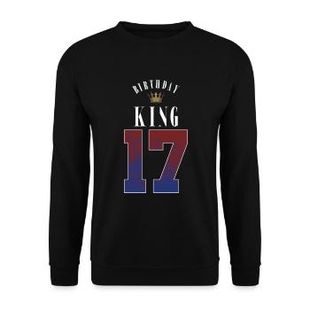 Birthday King 17 Years 17th Birthday Gift - Unisex Sweatshirt - black - Front - Alina (178cm) & Michal (187cm)