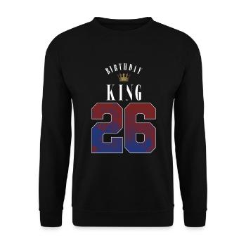 Birthday King 26 Years 26th Birthday Gift - Unisex Sweatshirt - black - Front - Alina (178cm) & Michal (187cm)