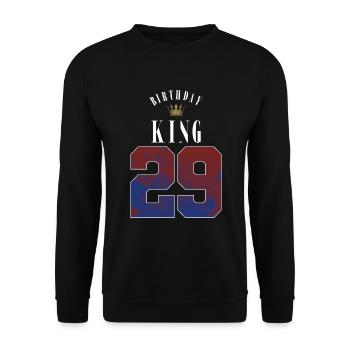 Birthday King 29 Jahre 29. Geburtstag Geschenk - Unisex Pullover - Schwarz - Vorne - Alina (178cm) & Michal (187cm)