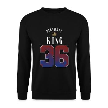Anniversaire Roi 36 ans 36e anniversaire Cadeau - Sweat-shirt Unisexe - noir - Devant - Alina (178cm) & Michal (187cm)