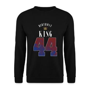 Birthday King 44 Jahre 44. Geburtstag Geschenk - Unisex Pullover - Schwarz - Vorne - Alina (178cm) & Michal (187cm)