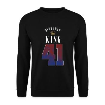 Anniversaire Roi 41 ans 41e cadeau d’anniversaire - Sweat-shirt Unisexe - noir - Devant - Alina (178cm) & Michal (187cm)