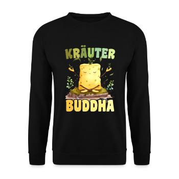 Herbes Beurre HerbesBouddha Drôle Yoga Méditation - Sweat-shirt Unisexe - noir - Devant - Alina (178cm) & Michal (187cm)