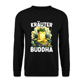 Herbes Beurre HerbesBouddha Yoga Méditation Drôle - Sweat-shirt Unisexe - noir - Devant - Alina (178cm) & Michal (187cm)
