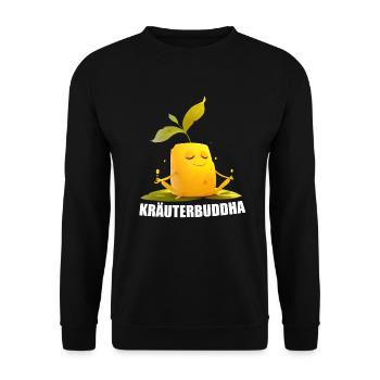 Herbes Beurre HerbesBouddha Méditation Yoga Drôle - Sweat-shirt Unisexe - noir - Devant - Alina (178cm) & Michal (187cm)