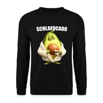 Schlafocado Avocado Kaffee Morgenmuffel Geschenk - Unisex Pullover - Schwarz - Vorne - Alina (178cm) & Michal (187cm)