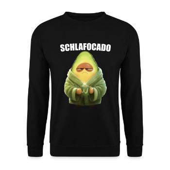 Avocado Schlafocado Kaffee Morgenmuffel Geschenk - Unisex Pullover - Schwarz - Vorne - Alina (178cm) & Michal (187cm)