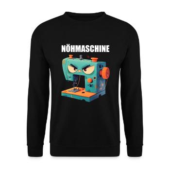 Sewing Machine Sewing Machine Sewing Funny Tailor - Unisex Sweatshirt - black - Front - Alina (178cm) & Michal (187cm)