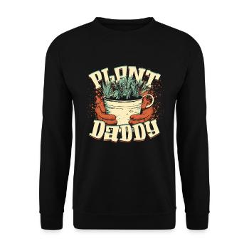 Plant Collector Plant Plant Daddy - Unisex Sweatshirt - black - Front - Alina (178cm) & Michal (187cm)