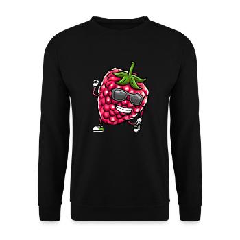 Beere Dancing Himbeeren Obst - Unisex Pullover - Schwarz - Vorne - Alina (178cm) & Michal (187cm)