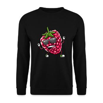 Beere Dancing Himbeeren Obst - Unisex Pullover - Schwarz - Vorne - Alina (178cm) & Michal (187cm)
